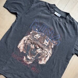 Anine Bing Charcoal Tiger Graphic Tee - size Medium